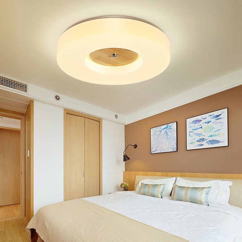 Luz de techo de madera para techo de luz moderna 1 Accesorios de luz de techo de descarga de luz en Brown