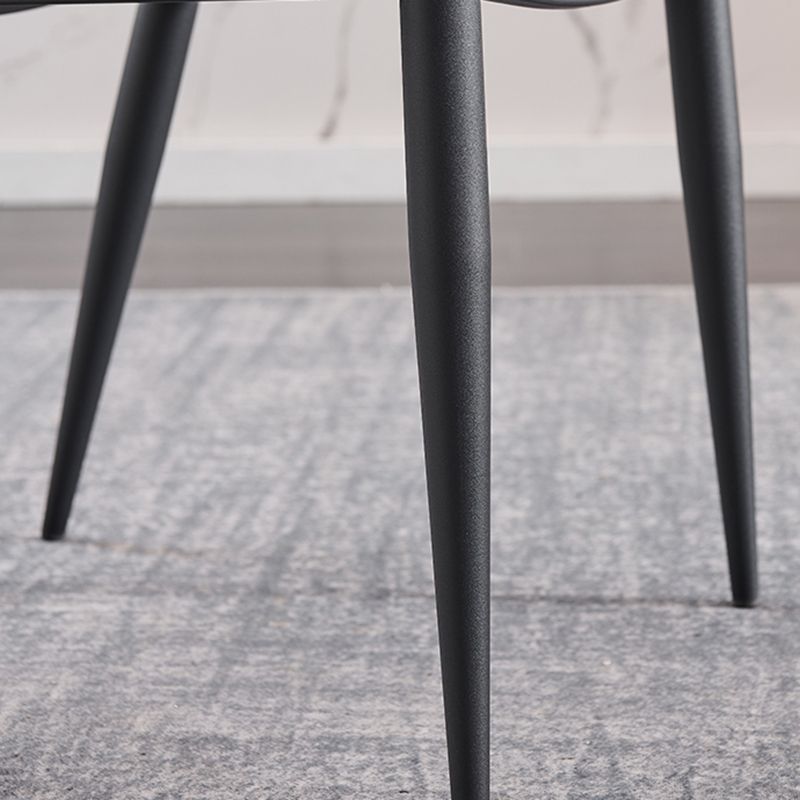 Industrial Dining Room Side Chairs Faux Leather Arm Open Chair for Kitchen