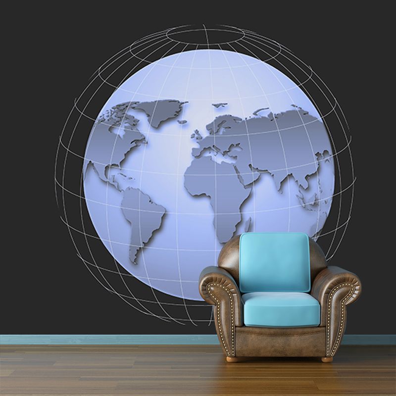 Map Illustration Mural Wallpaper Environment Friendly for Living Room Bedroom