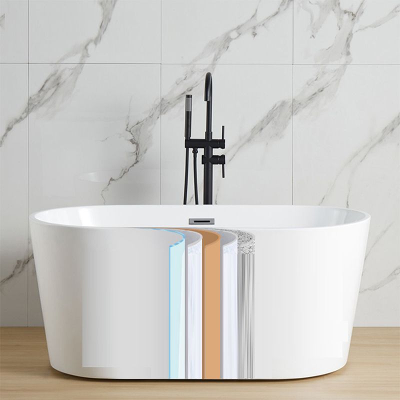 Contemporary Soaking Freestanding Bathtub Acrylic Bathtub without Faucet Holes