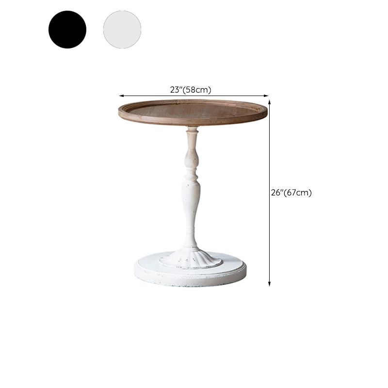 19" Wide French Country Side Table Round Accent Side Table for Bedroom