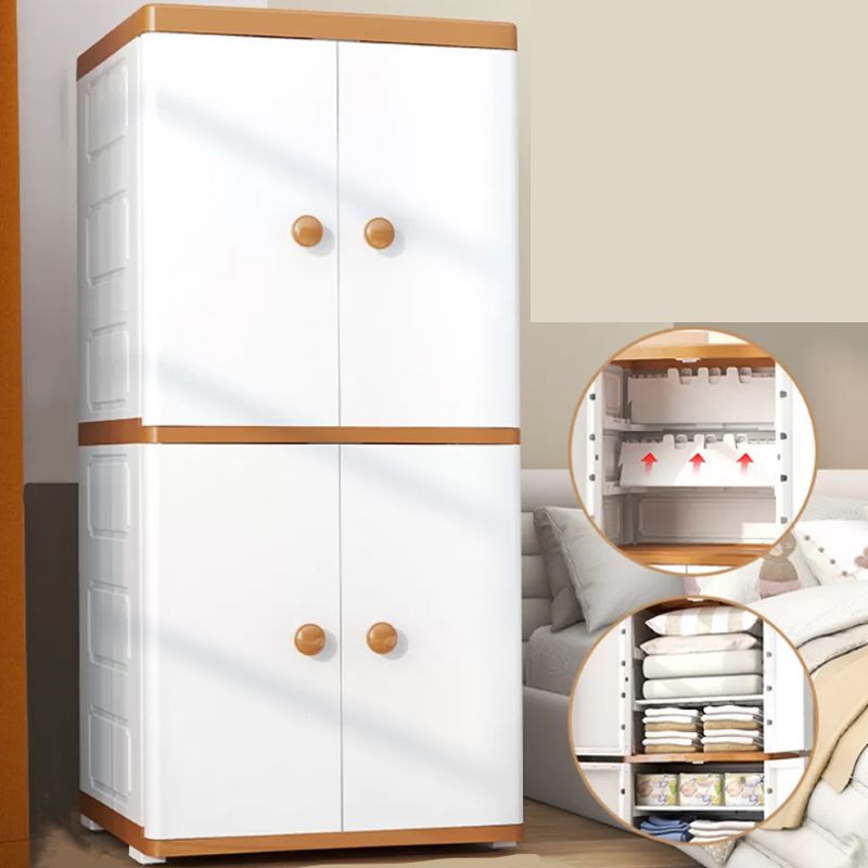 Plastic Storage Cabinet Contemporary Wardrobe Closet with Shelves