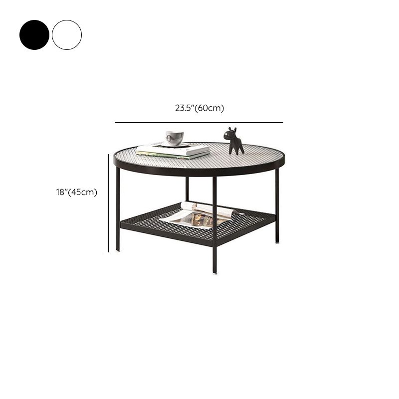 Glass Round Coffee Table 4 Legs Base Type Nesting Cocktail Table
