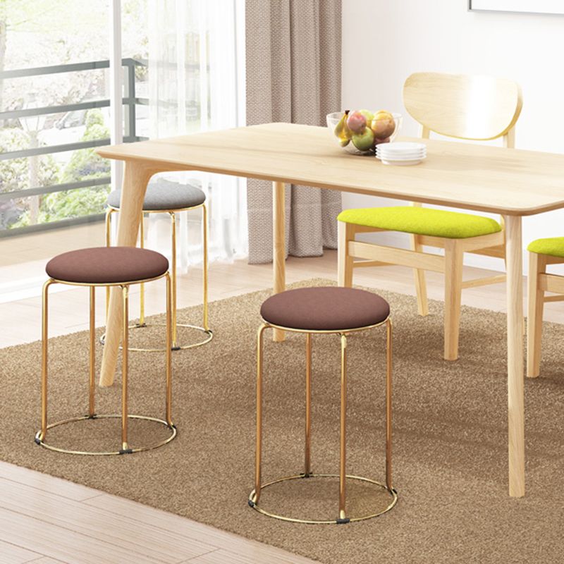 Round Standard Ottoman Mildew Resistant Solid Corduroy Glam Ottoman