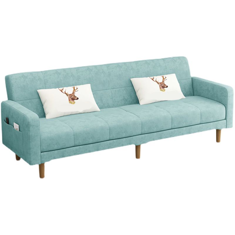 Contemporary 30.7" H Biscuit Back Sofa Square Arm Convertible Sleeper Sofa