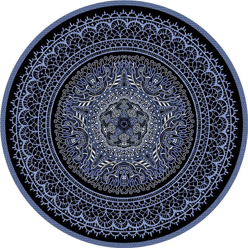 Moroccan Living Room Rug Multi-Color Flower Rug Polyester Machine Washable Stain Resistant Non-Slip Backing Area Carpet