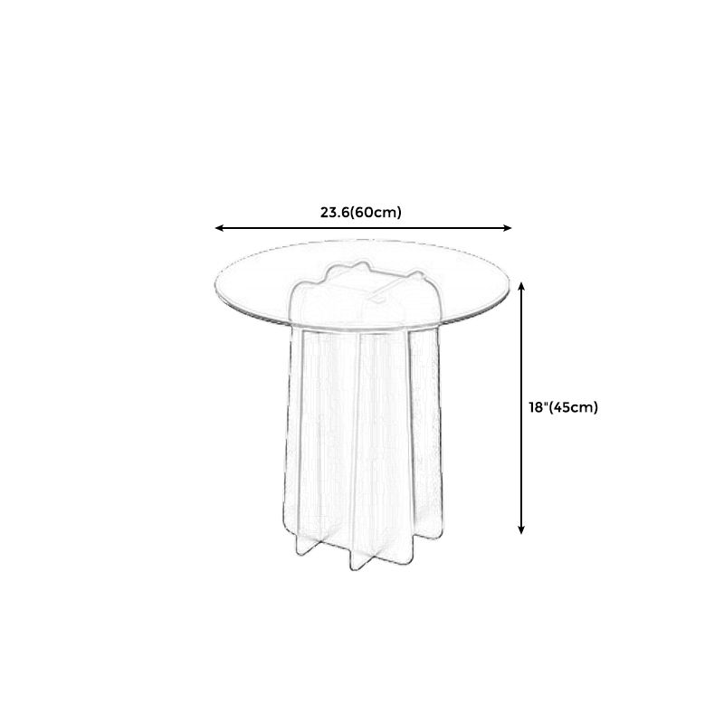 Pedestal Base Coffee Table Round Glass Cocktail Table in Black