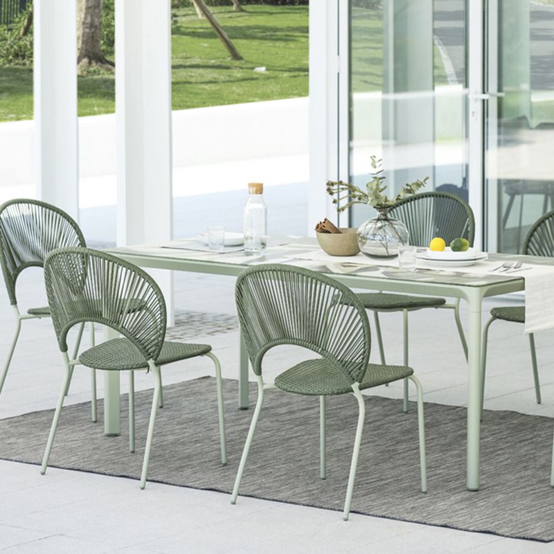 Modern Style Dining Set Glass Rectangular 1/2/3/5/7 Pieces Dining Set