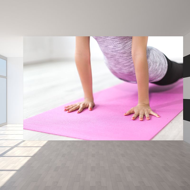 Yoga Contemporary Wall Mural Mildew Resistant Wallpaper for Wall Decor
