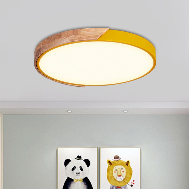 Rond plafondlamp, modern metaal, roze/geel/groen, LED-inbouwlamp, 16"/19,5" breed