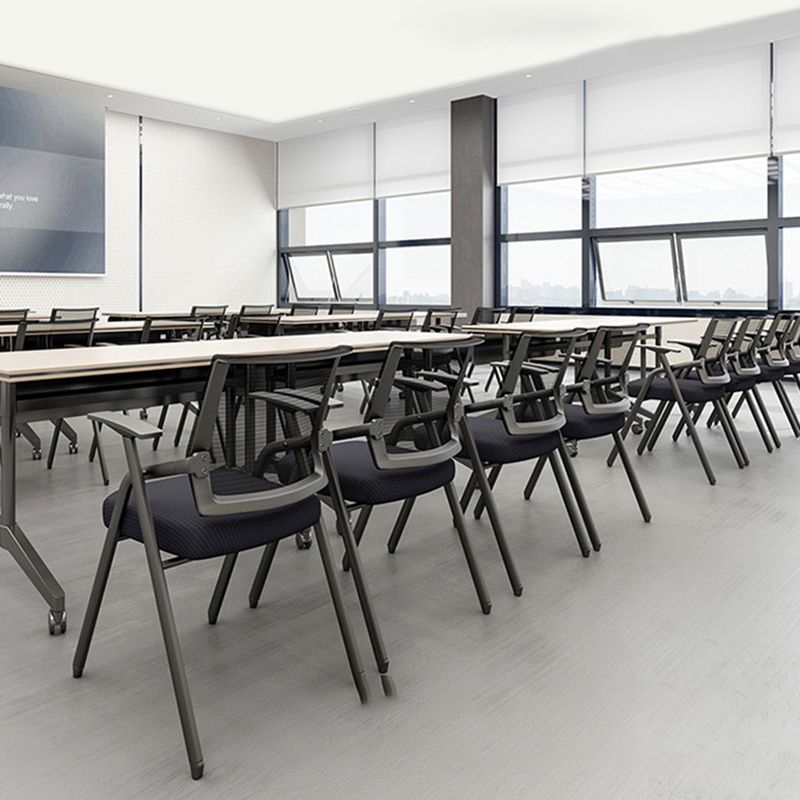 Mid Back Conference Chair with Fixed Arms Modern Office Chair with Metal Frame