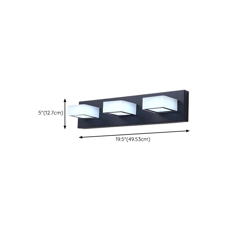 Modern Simple Rectangle Shape Vanity Light with Acrylic Shade for Shower Room