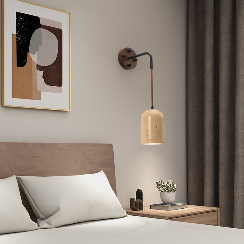 Modern Simple Wooden Wall Light Cylinder Shape Wall Lamp for Living Room