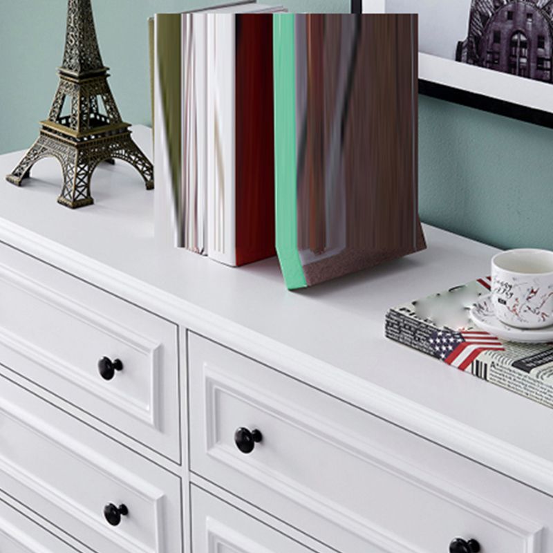 Contemporary Engineered Wood Storage Chest Home Chest in White with Drawers