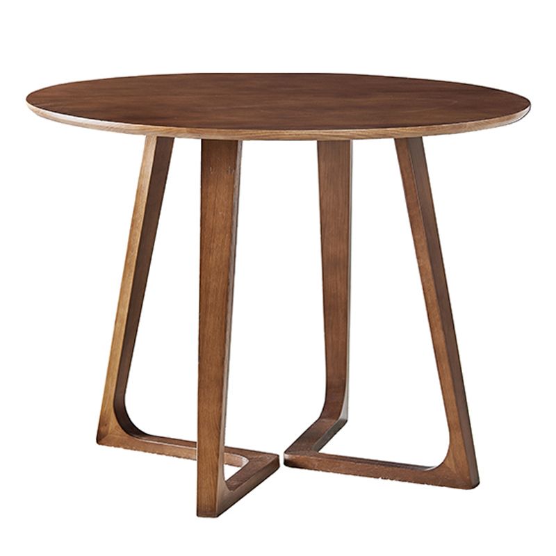 Mesa redonda de ashwood brown sencilicidad de doble pedestal para comedor