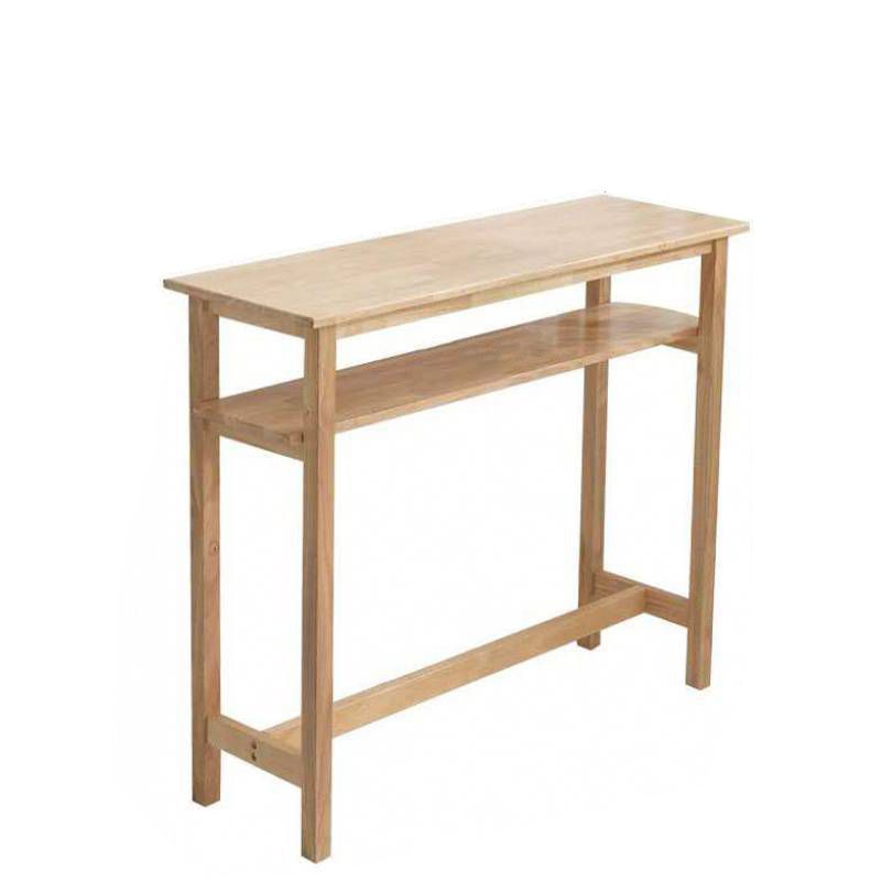 Industrial Solid Wood Bar Table Trestle Base Bar Table for Dining Room