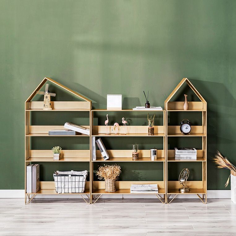 Libreria geometrica in metallo scandinavo libreria di ferro aperto verticale