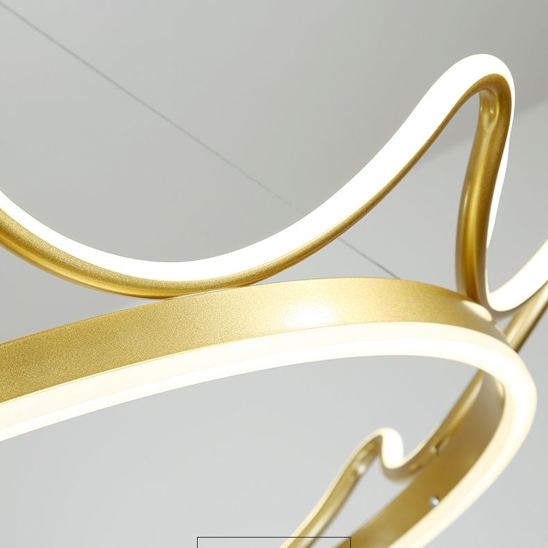 Lámparas de lámparas de lámpara de aluminio modernas Corona de lámparas colgantes de suspensión de 2 luces