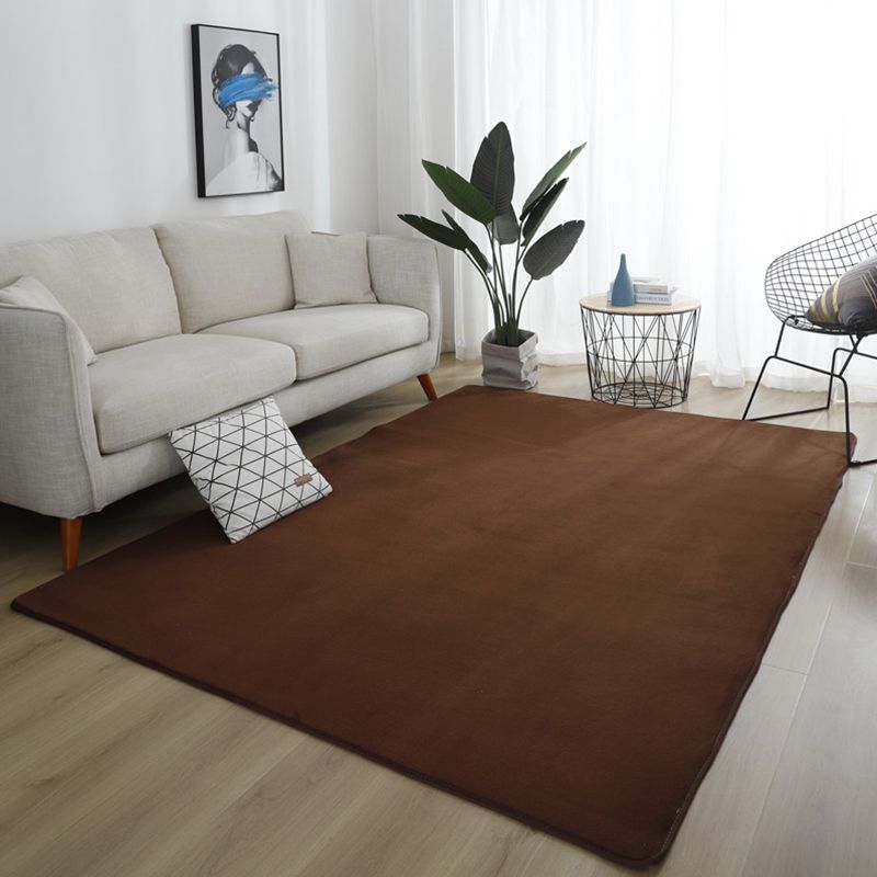 Simple Living Room Rug Multi-Color Solid Color Carpet Cotton Anti-Slip Backing Easy Care Indoor Rug