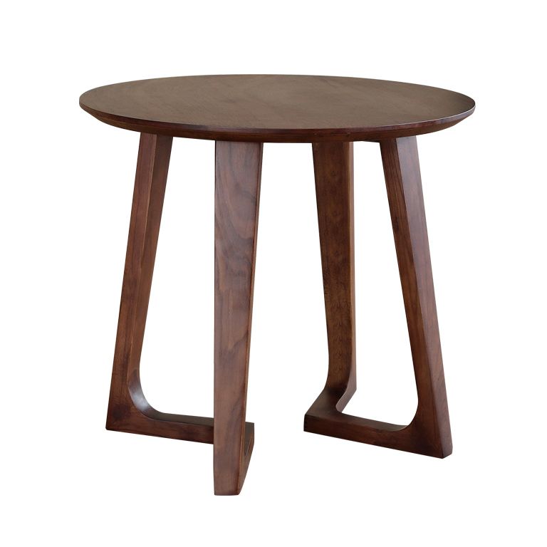 Round Casual Dining Table Wood Color Fixed Table with Ashwood Solid Wood
