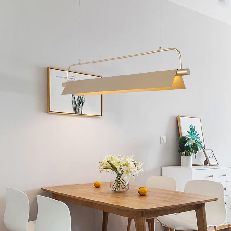 Nordic Metal Island Light Black 47.5" Wide LED Island Pendant for Dining Room