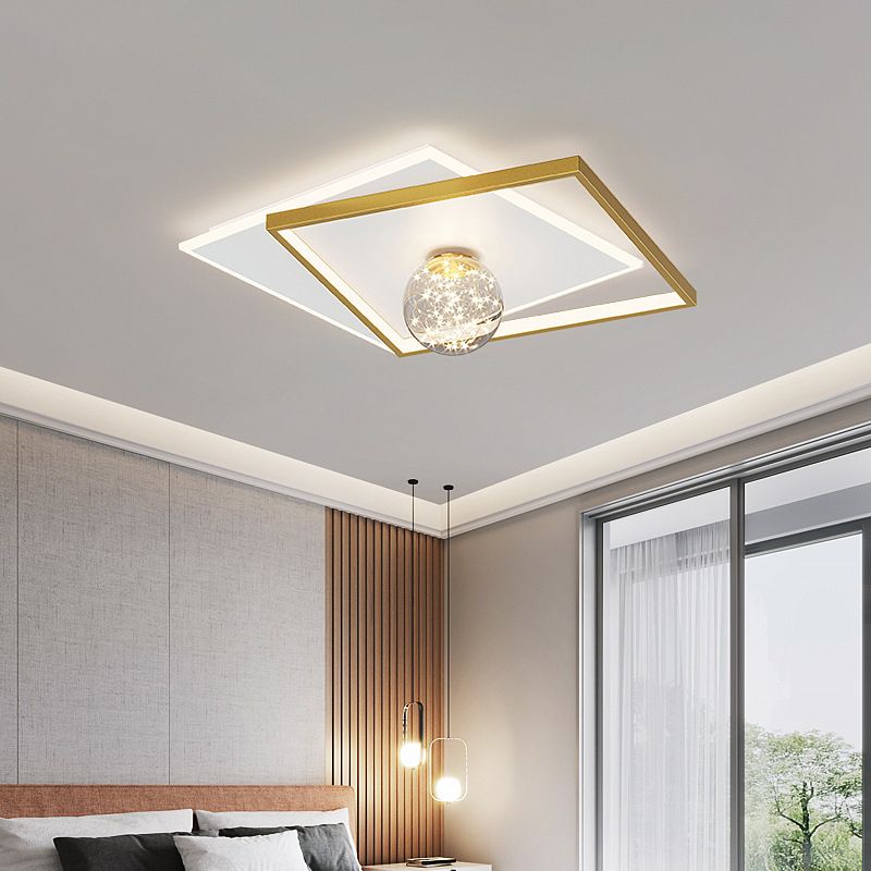 Modern Geometric Ceiling Lighting Metal LED Bedroom Ceiling Flush Mount