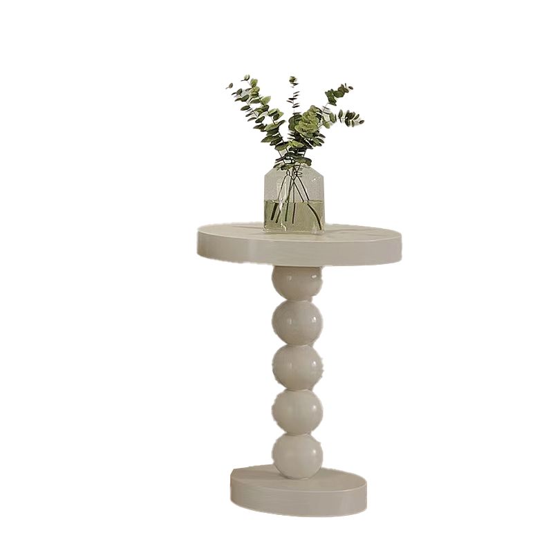 Pedestal End Table in Wood Round Top Living Room Corner Table