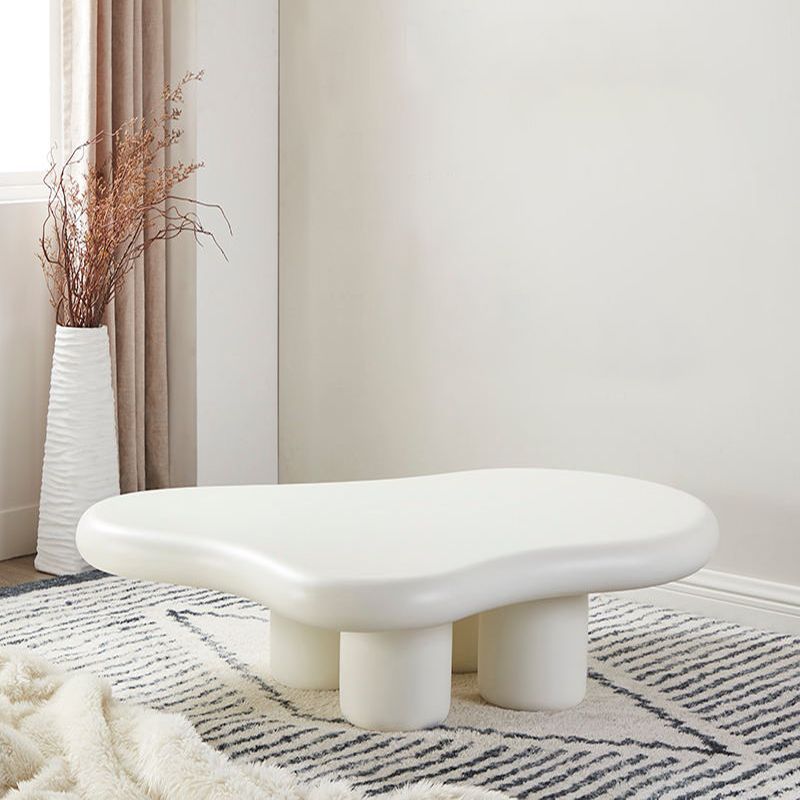 White/black Four Legs Coffee Table Plastic Cocktail Table for Living Room