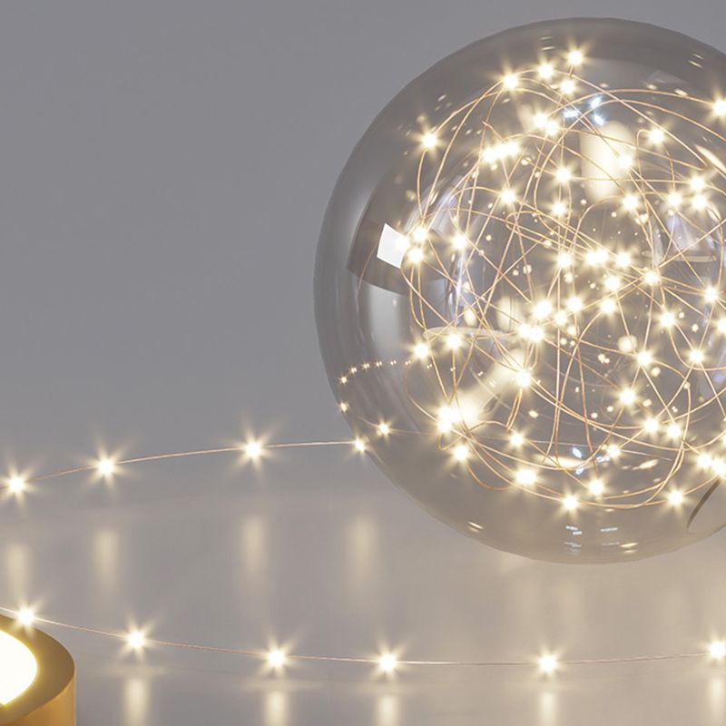 Black-Gold LED Flush Mount Light Gypsophila Modern Ceiling Lamp for Bedroom