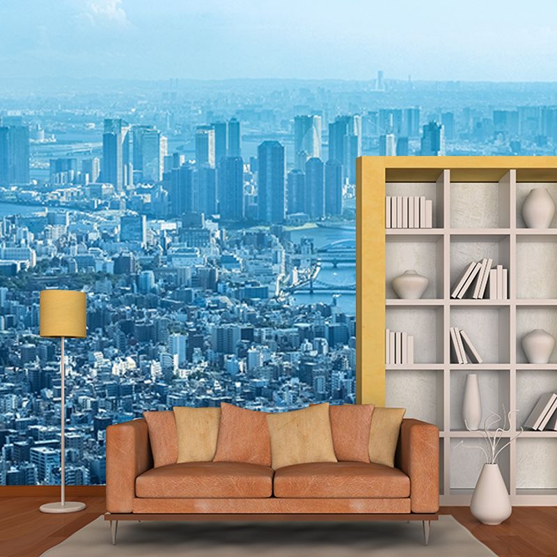 Environment Friendly Resistant Mural Wallpaper Urban Landscape Sleeping Room Wall Mural