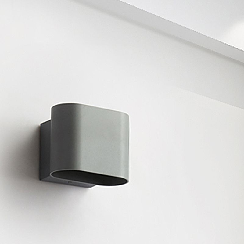 Bordo rotondo cuboide wall sconce luce semplice metallo a led nero/grigio/bianco monte a monte per corridoio