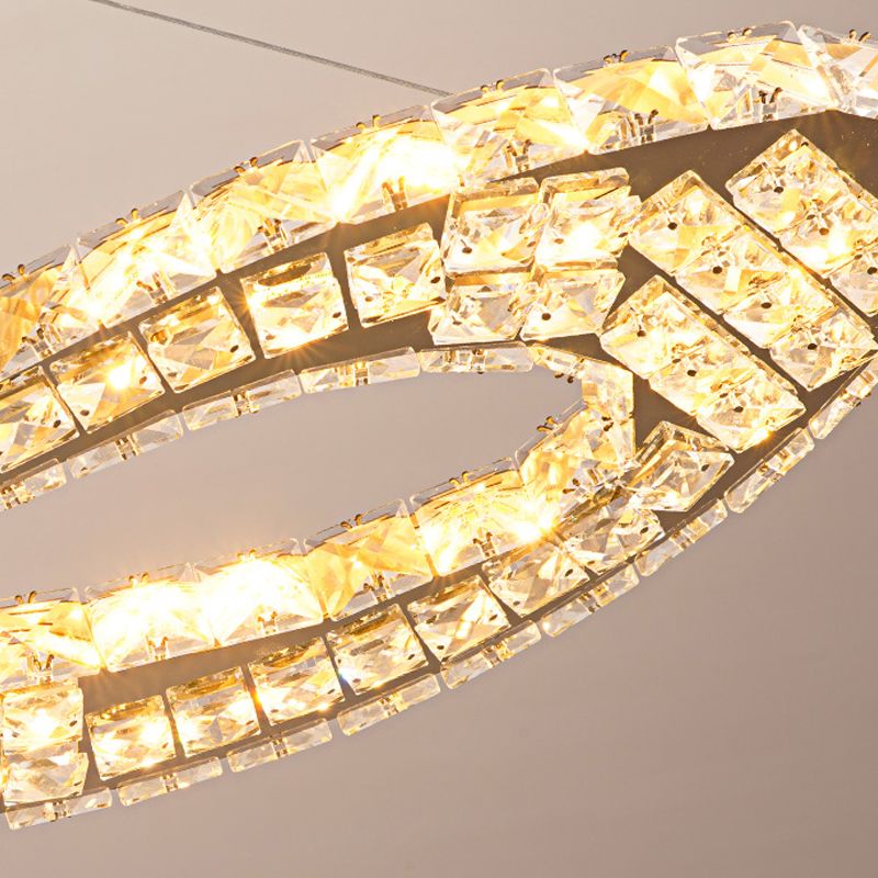 Contemporary Pendant Lights Note Shape Island Lights Crystal 2 Light for Kitchen Island