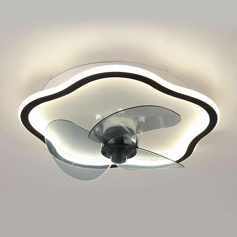 1-Light Ceiling Fan Light Modern Style Metal Ceiling Fan Lighting for Bedroom
