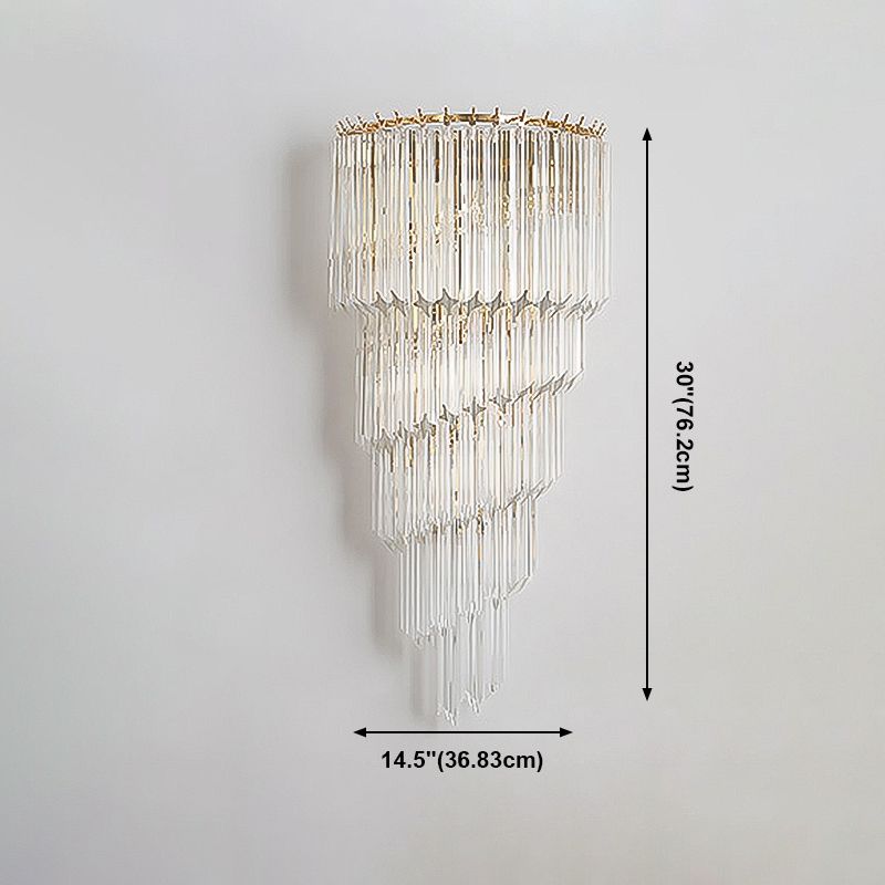Unique Shade Crystal Wall Sconce Modern Multi-Lights Wall Mount Light Fixture in Gold