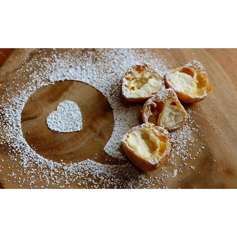 Customized Cream Puff Mural Decorative Wallpaper for Dessert Shop