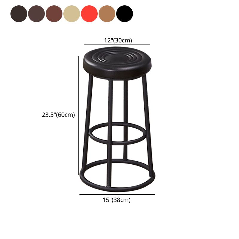 Industrial Armless Backless Counter Stool Steel Cashier Bar Stool with Pedal