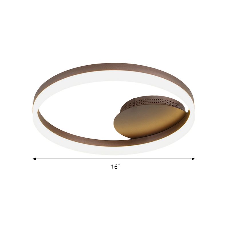 Cerchio semi -filo luce semplice a led acrilico Il soffitto del soffitto del caffè in luce calda/bianca/naturale, larghezza 12 "/16" /19.5 "