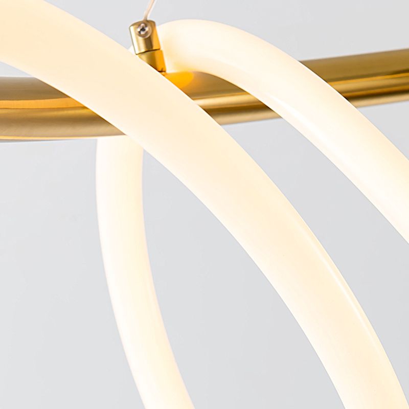 Lustres de lustre moderne lampe de lustre linéaire de salon en or