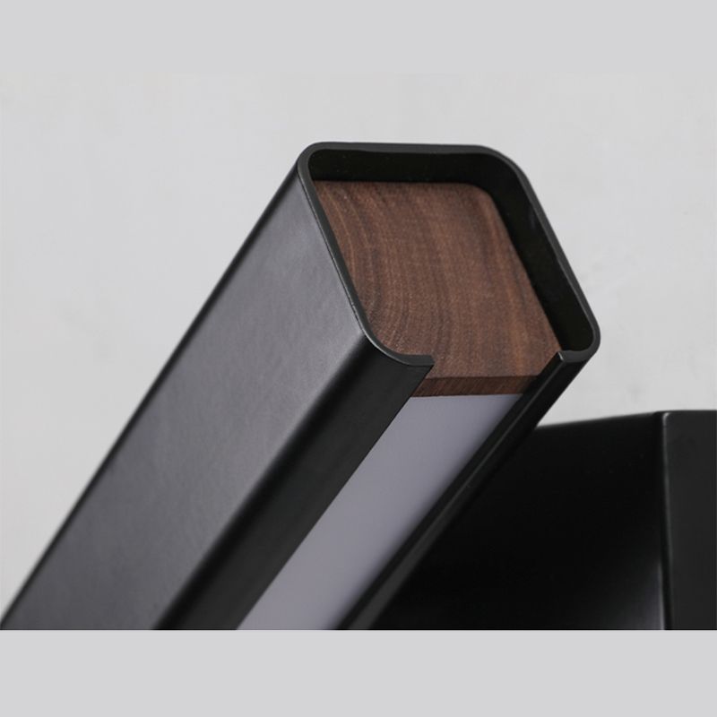 Aluminium LED Rotatable Wall Sconce in Modern Minimalist Style Wooden Wall Lamp for Bedroom