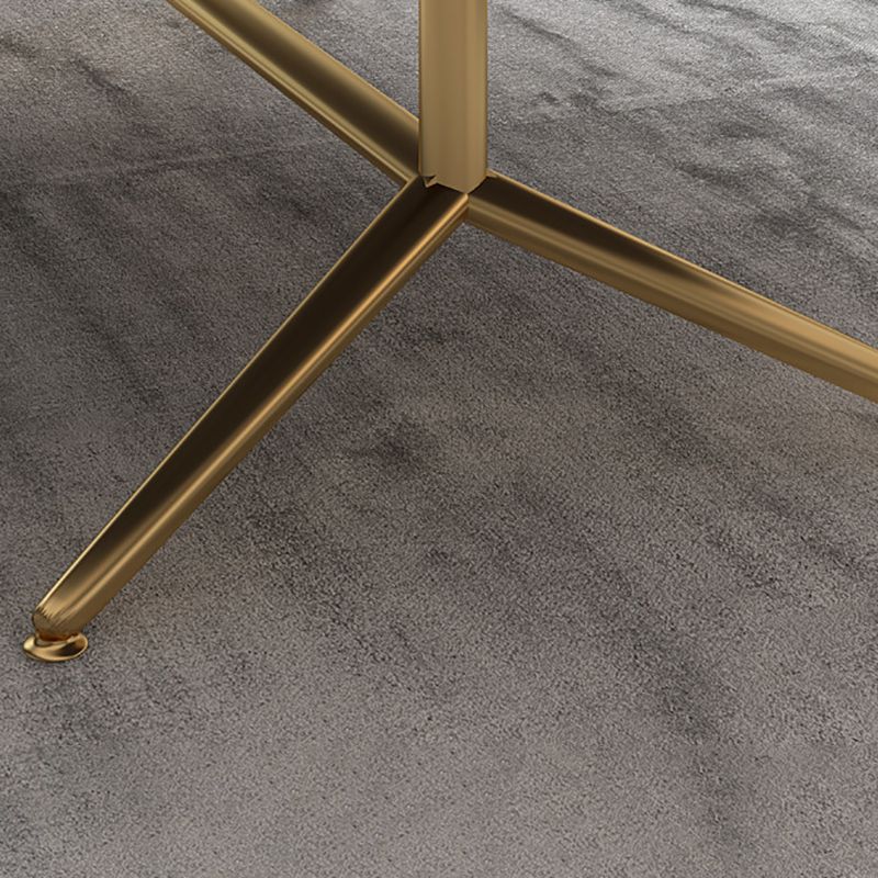 Black/White Slate Oval/Round Coffee Table Modern Trestle Coffee Table