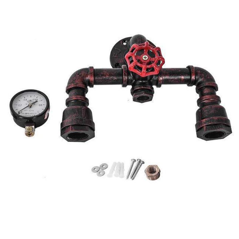 Industrial Pressure Gauge Sconce Light Fixture Metal Wall Lamp for Restaurant