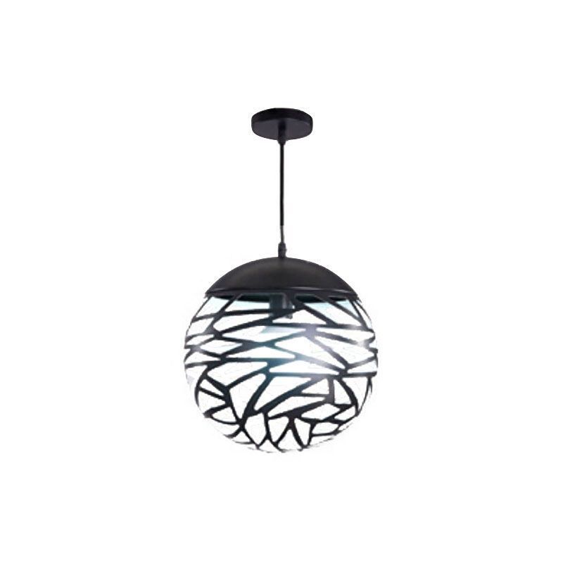 Luz de comedor de luz colgante de globo hueco metálico 1 Luz de colgante contemporáneo de luz