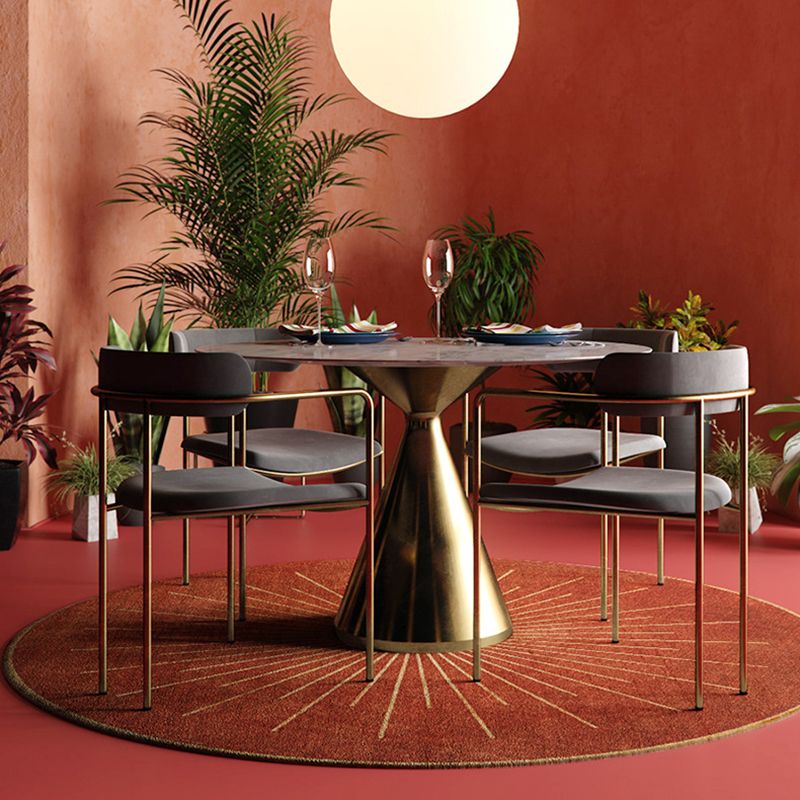 Moderne ronde bruin tapijt indoor tapijt niet-slip achterste tapijt voor slaapkamer