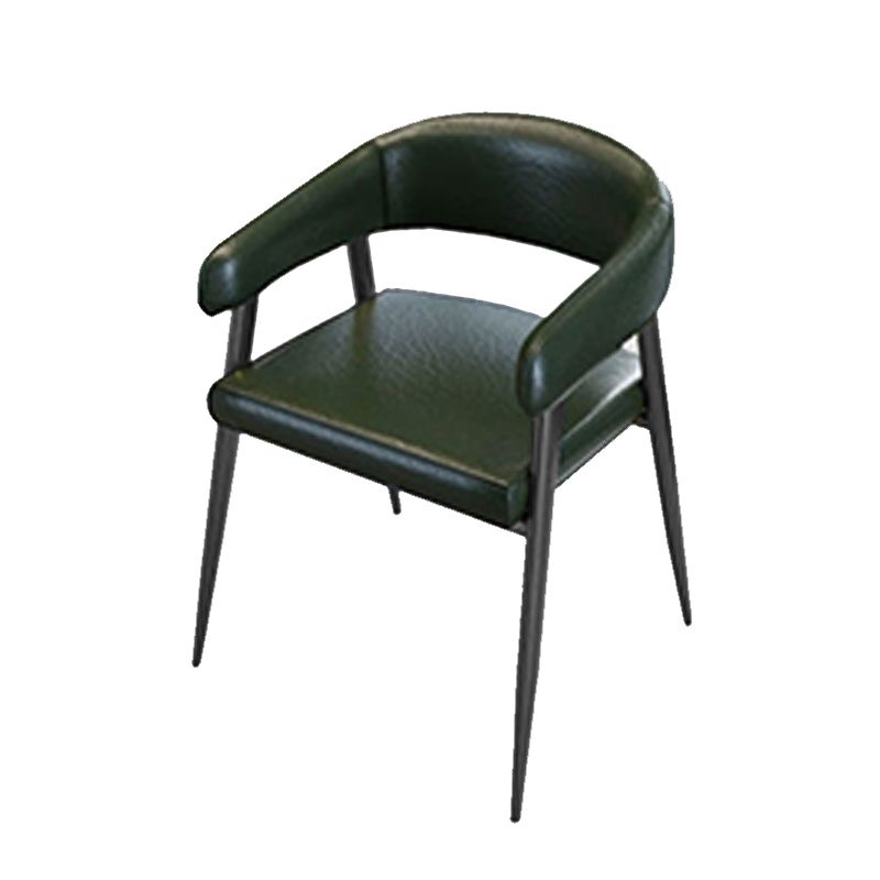 Contemporary Open Back Dining Chairs Upholstered Dining Chairs in Green