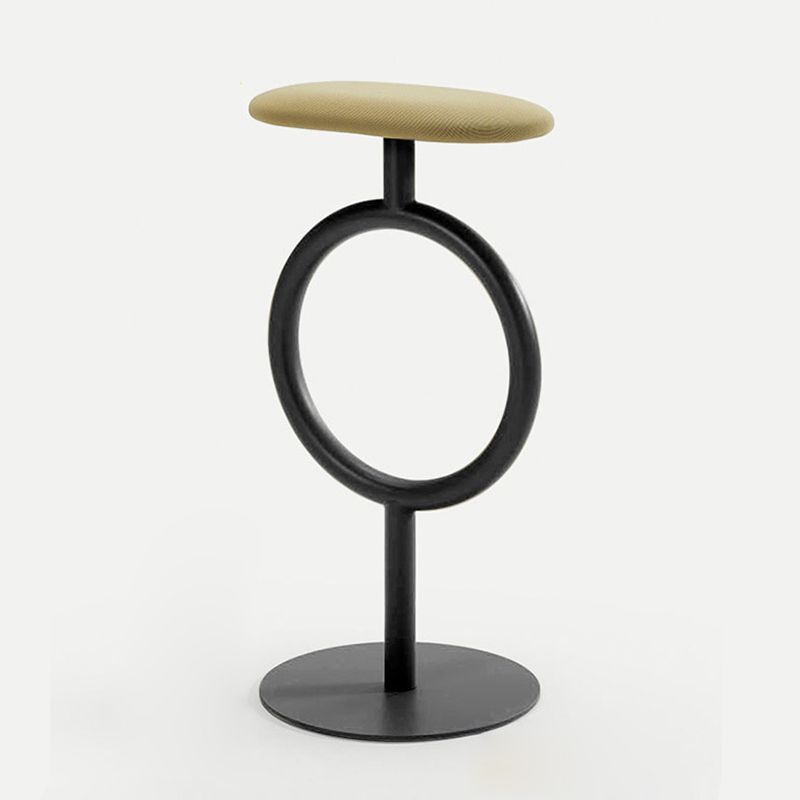 Industrial Low Back Indoor Armless Indoor Bar Stool with Metal Base