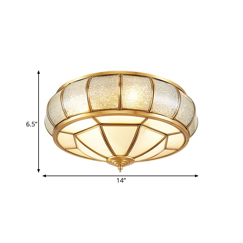 Kreis Flush Mount Tradition Wasserglas Messing 3/4/6 Bulbs Deckenleuchte für Hallway, 14 "/18" /23.5 " Breite