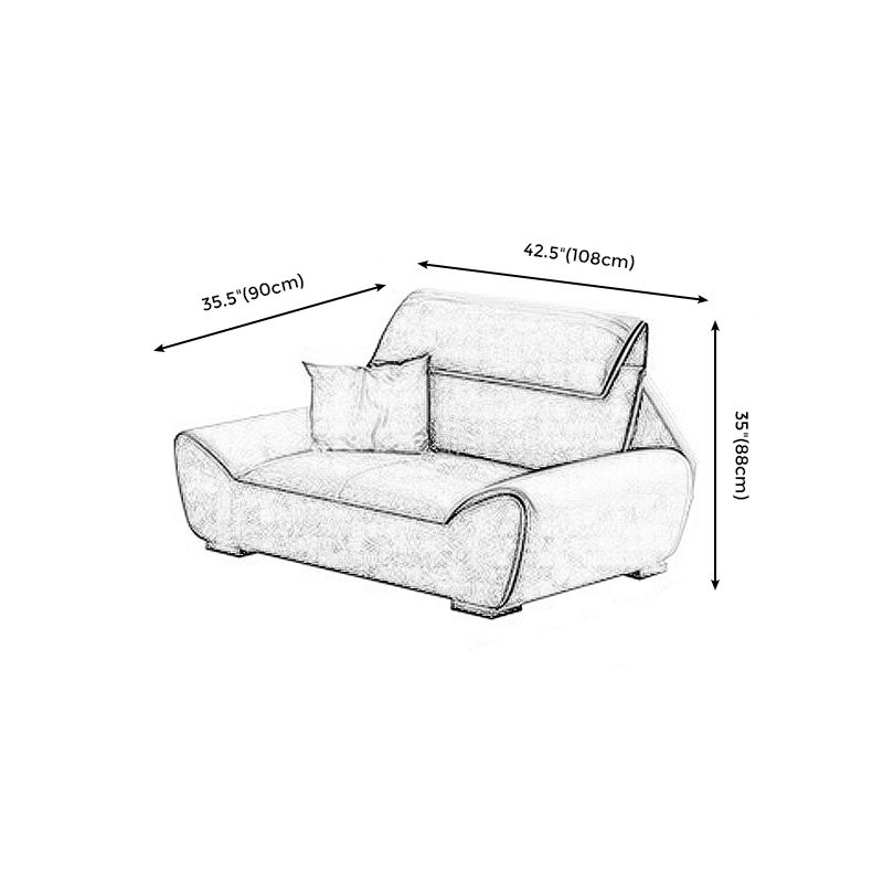 Faux leather High Back Sofa Stain-Resistant Sectional with Flared Arm