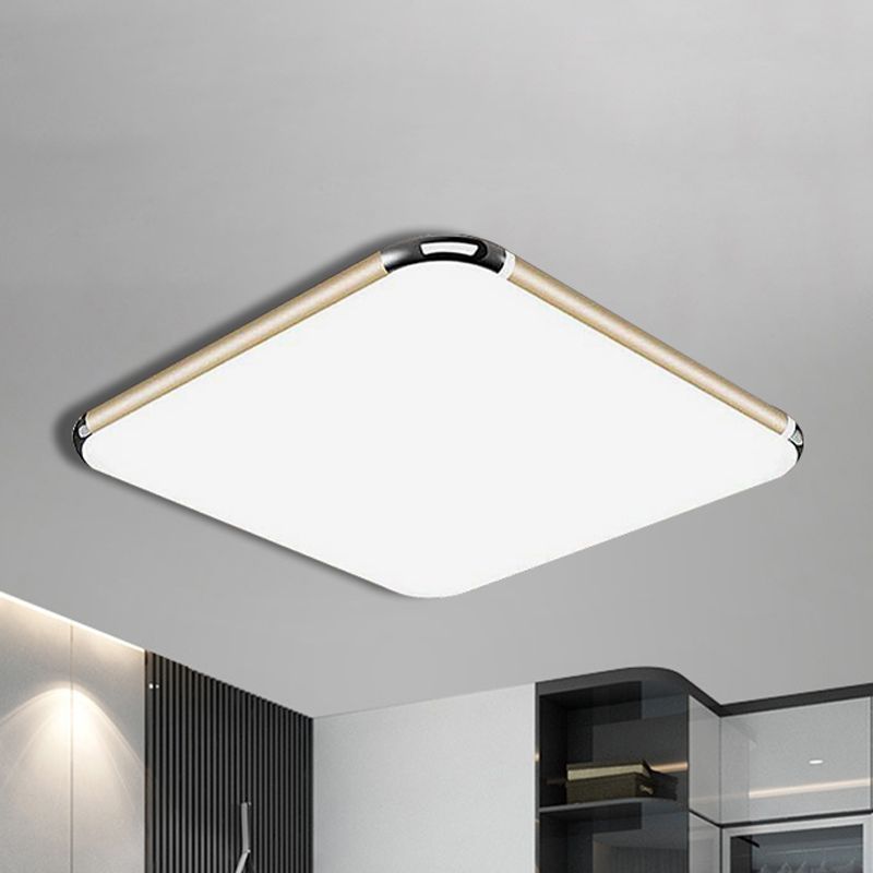 Ultradun vierkant/rechthoekig inbouwlicht Minimalistisch goud LED-plafondinbouw voor slaapkamer met acrylverspreider, 12"/18"/20,5" breed