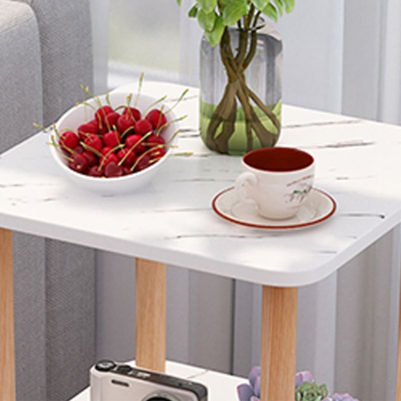 Engineered Wood 4 Legs End Table 2/3-tier Side Table for Living Room