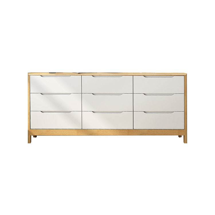 Mid-Century Modern Rectangle Chest with Drawers and Legs in Solid Wood